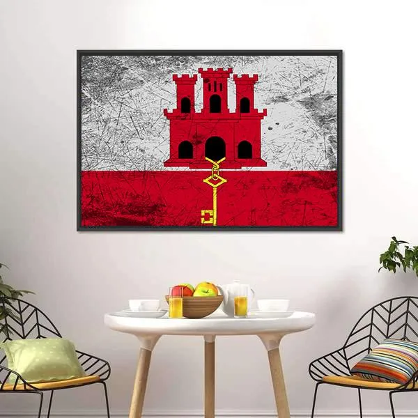 Flag Of Gibraltar Canvas Wall Art