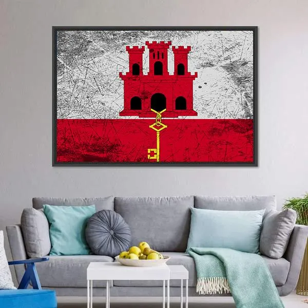 Flag Of Gibraltar Canvas Wall Art
