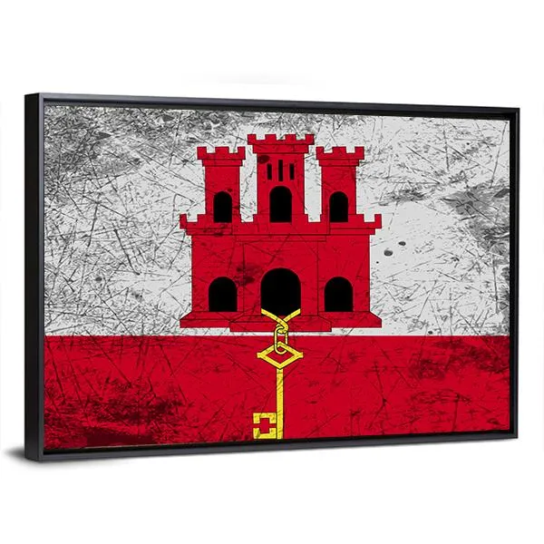 Flag Of Gibraltar Canvas Wall Art