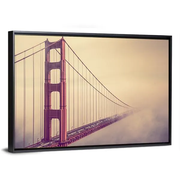 Foggy Golden Gate Bridge Canvas Wall Art