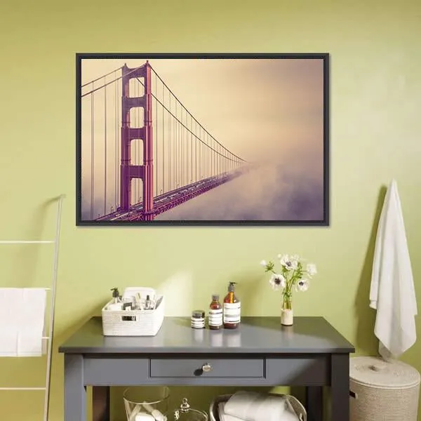 Foggy Golden Gate Bridge Canvas Wall Art