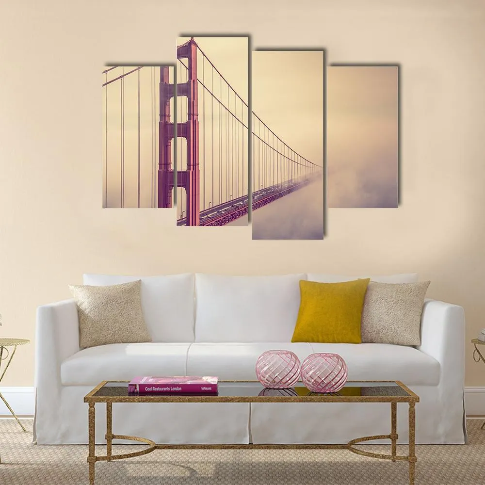 Foggy Golden Gate Bridge Canvas Wall Art