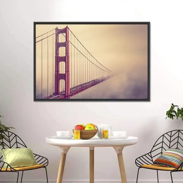 Foggy Golden Gate Bridge Canvas Wall Art