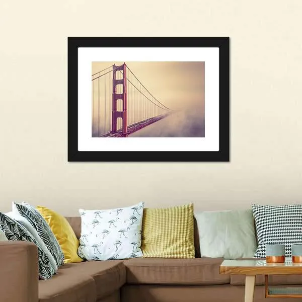 Foggy Golden Gate Bridge Canvas Wall Art