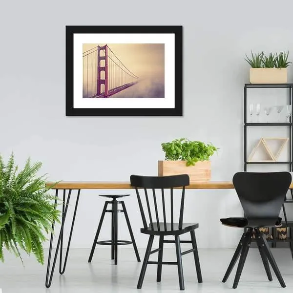 Foggy Golden Gate Bridge Canvas Wall Art