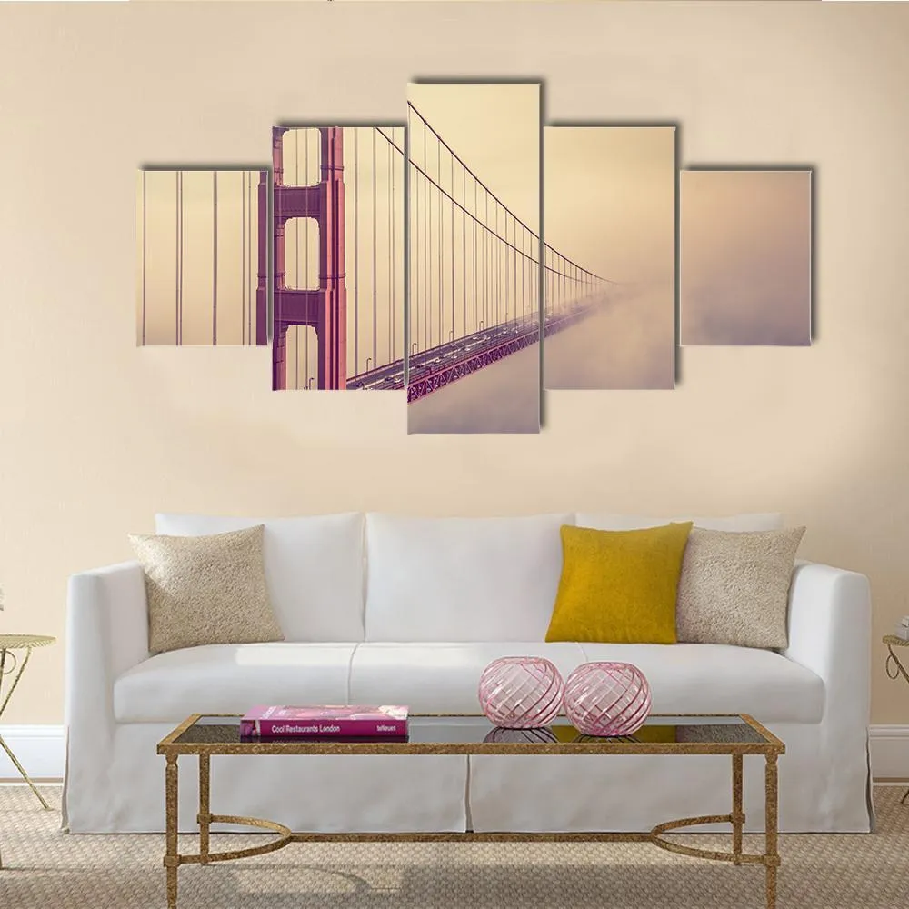 Foggy Golden Gate Bridge Canvas Wall Art