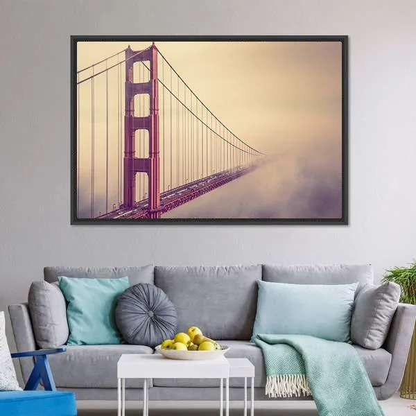 Foggy Golden Gate Bridge Canvas Wall Art