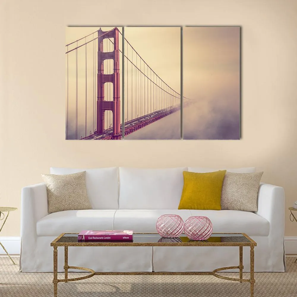 Foggy Golden Gate Bridge Canvas Wall Art