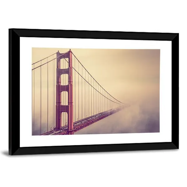Foggy Golden Gate Bridge Canvas Wall Art