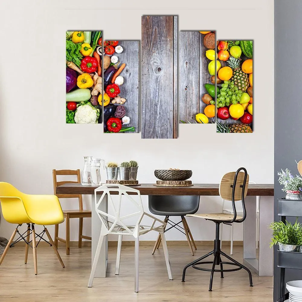 Fresh Vegetables And Fruit Canvas Wall Art