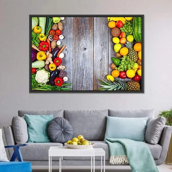 Fresh Vegetables And Fruit Canvas Wall Art
