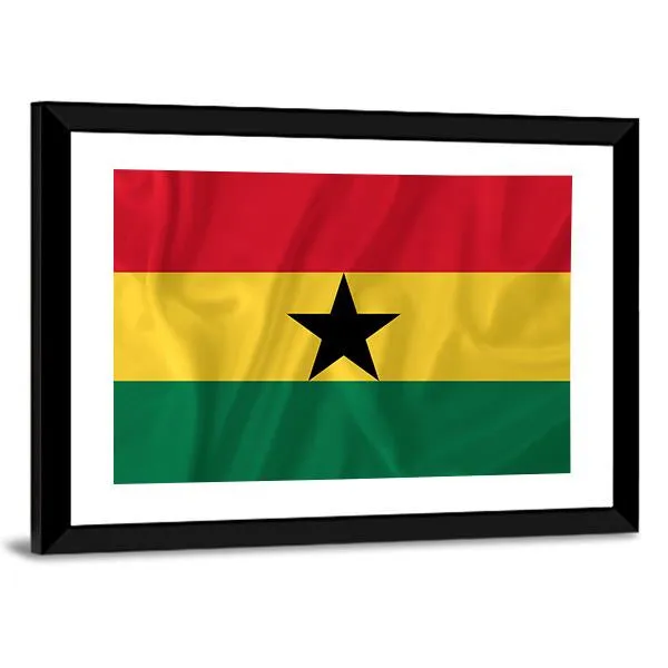Ghana Waving Flag Canvas Wall Art