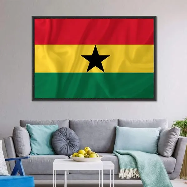Ghana Waving Flag Canvas Wall Art