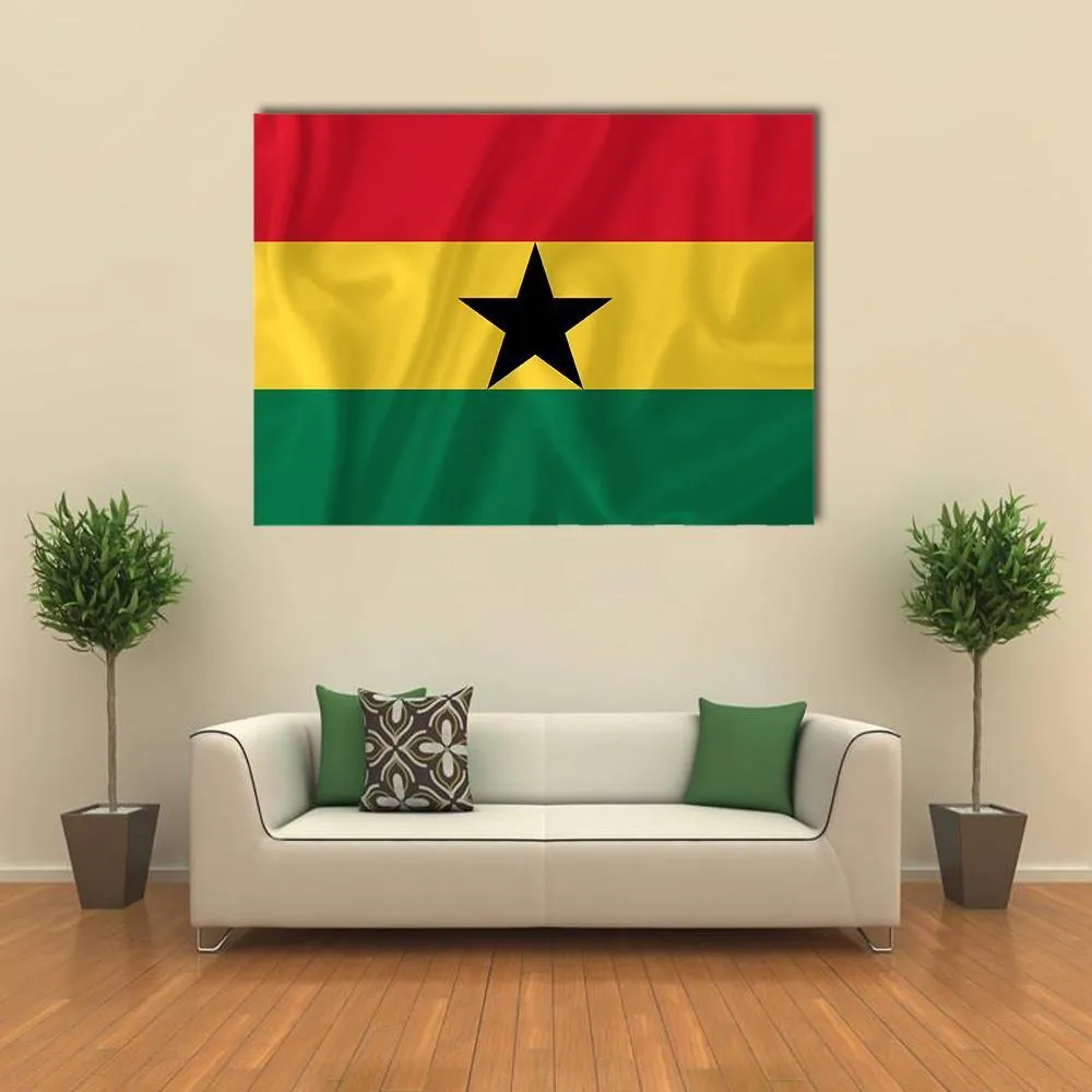 Ghana Waving Flag Canvas Wall Art