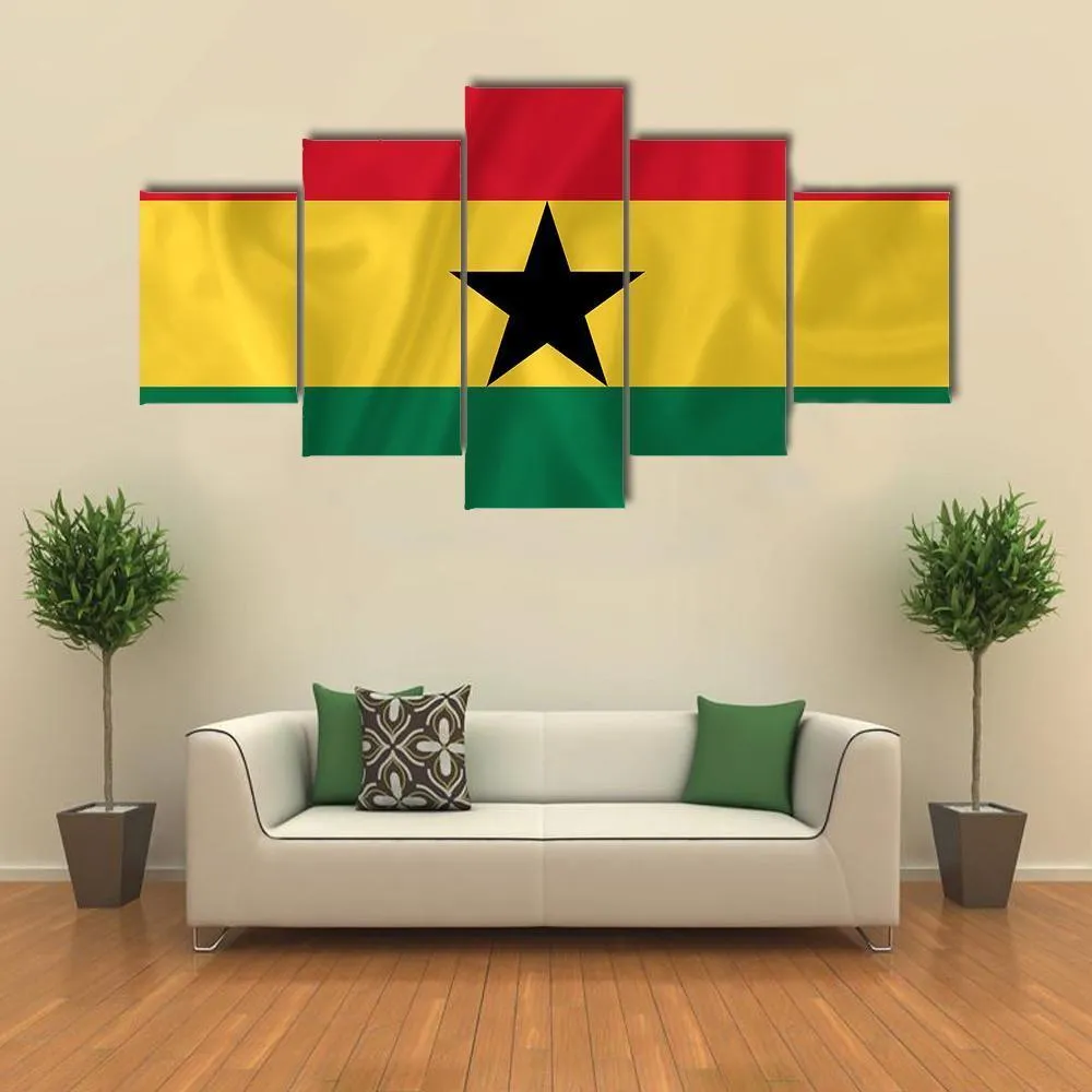 Ghana Waving Flag Canvas Wall Art
