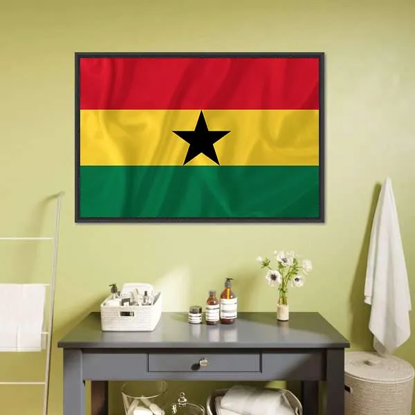 Ghana Waving Flag Canvas Wall Art