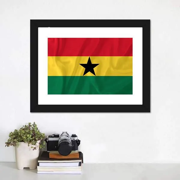 Ghana Waving Flag Canvas Wall Art