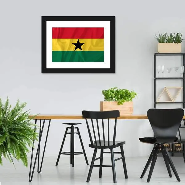 Ghana Waving Flag Canvas Wall Art