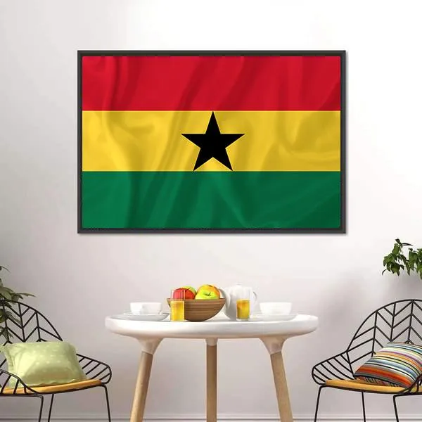 Ghana Waving Flag Canvas Wall Art