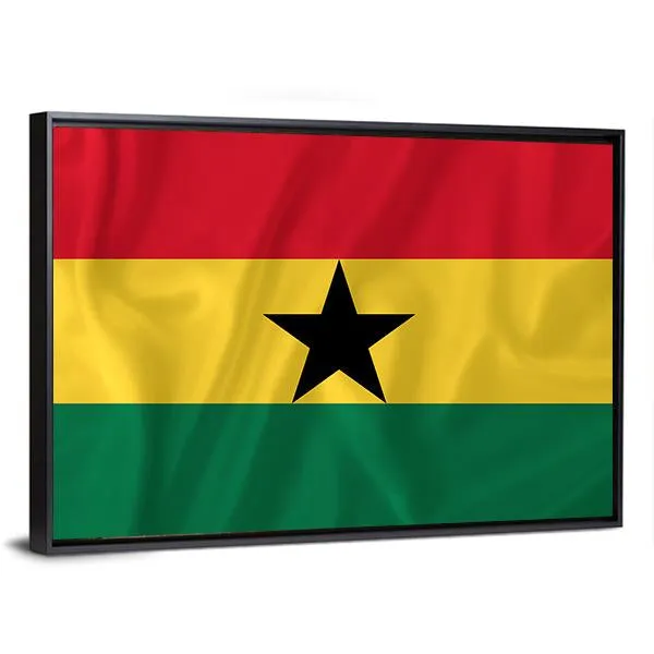 Ghana Waving Flag Canvas Wall Art
