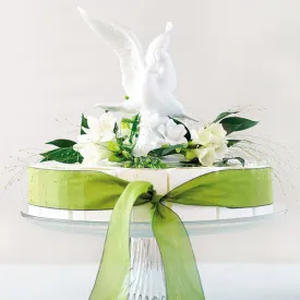 Glazed Porcelain Doves and Flower Cake Topper