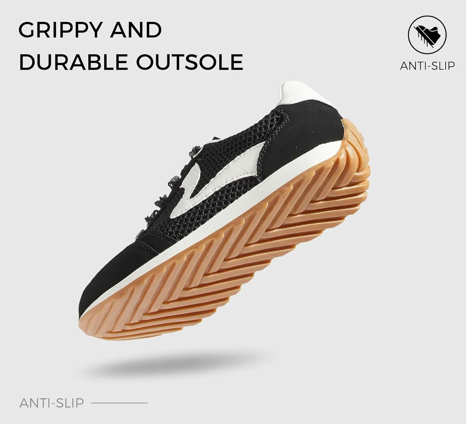 LUCKY STEP Women's Fashion Casual Running Trainer Ballet Gum Rubber Sole Organza Lace Up Walking Shoes Platform Retro Sneakers
