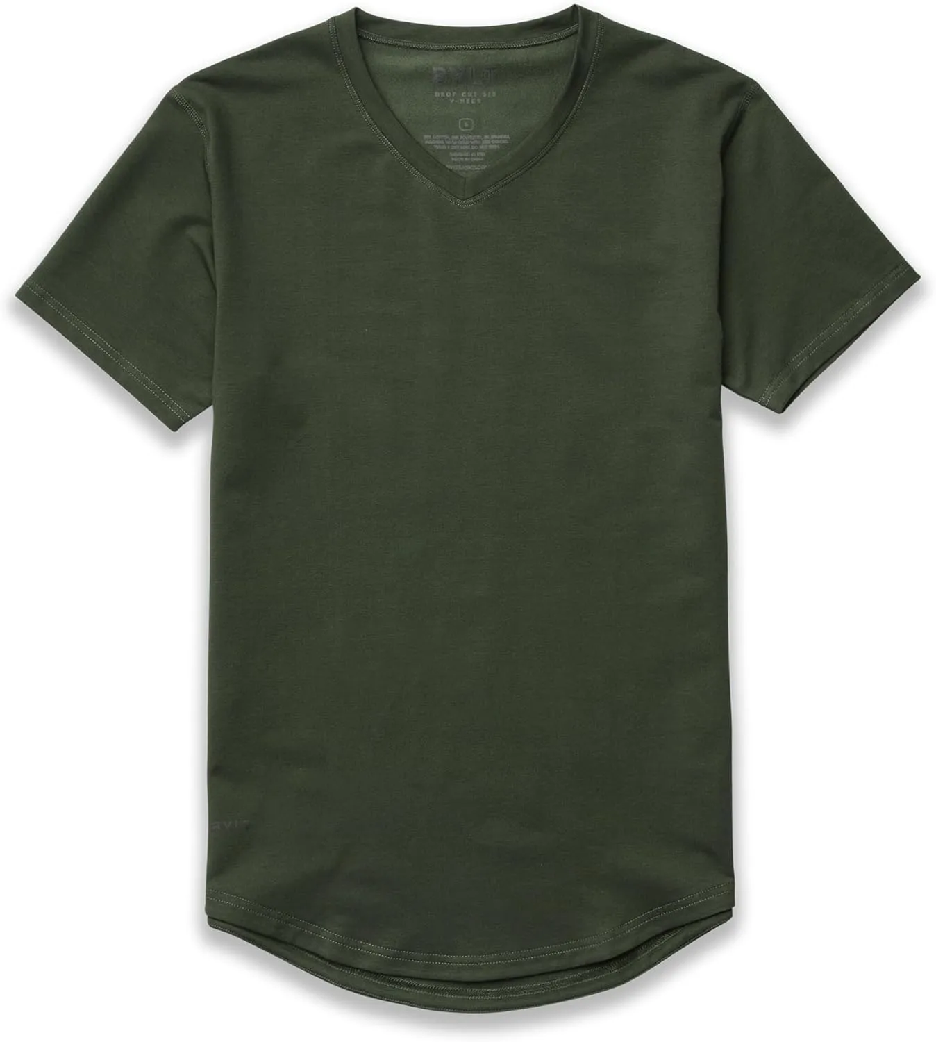Men's Drop-Cut V-Neck ?C Plain Tshirts for Men ?C Soft Polyester, Cotton, Spandex ?C Moisture Wicking, Wrinkle Resistant