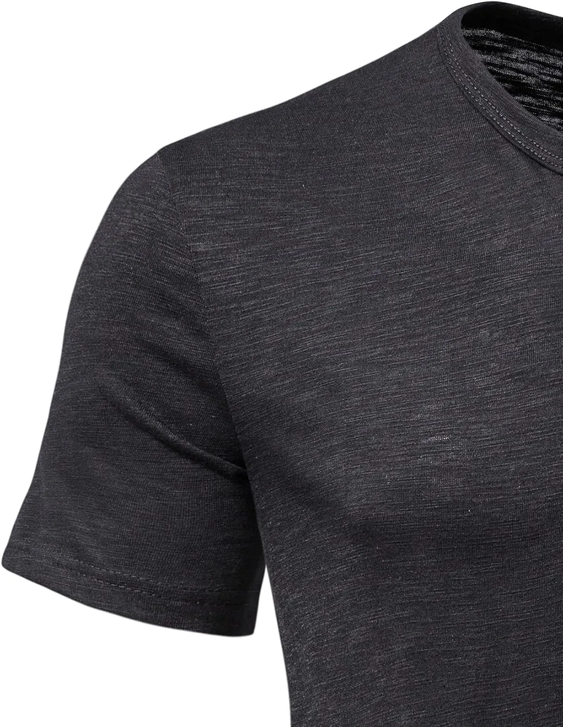 Men's Short Sleeve Henley Shirt Casual Stretchy Slim Fit T Shirt