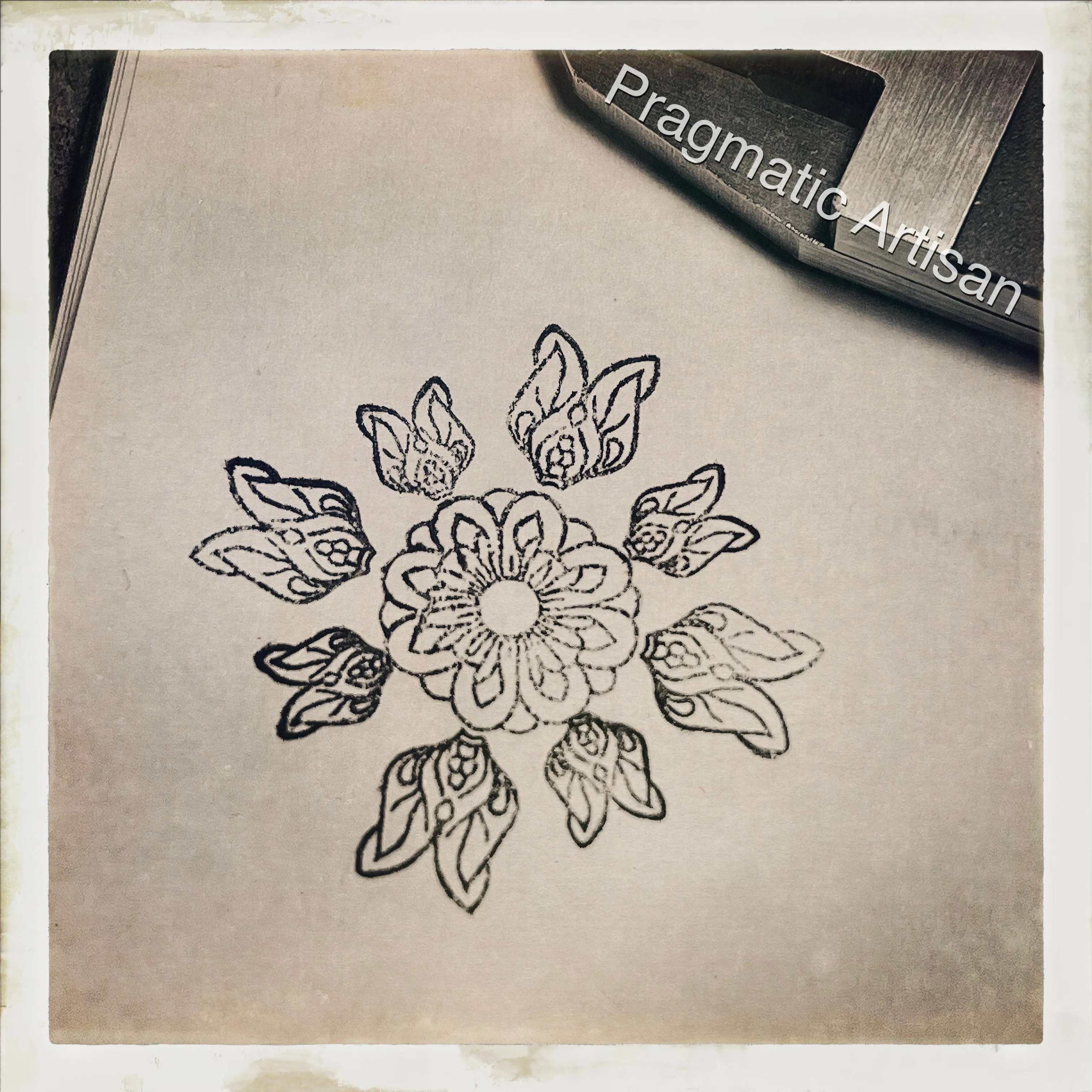 Mothy Mandala. Three available sizes. Engraved Metal Hand Stamp.