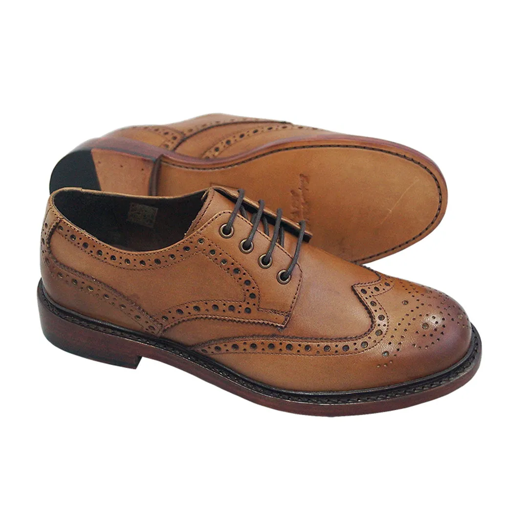 Muirfield Brogue Shoe - Burnished Tan by Hoggs of Fife