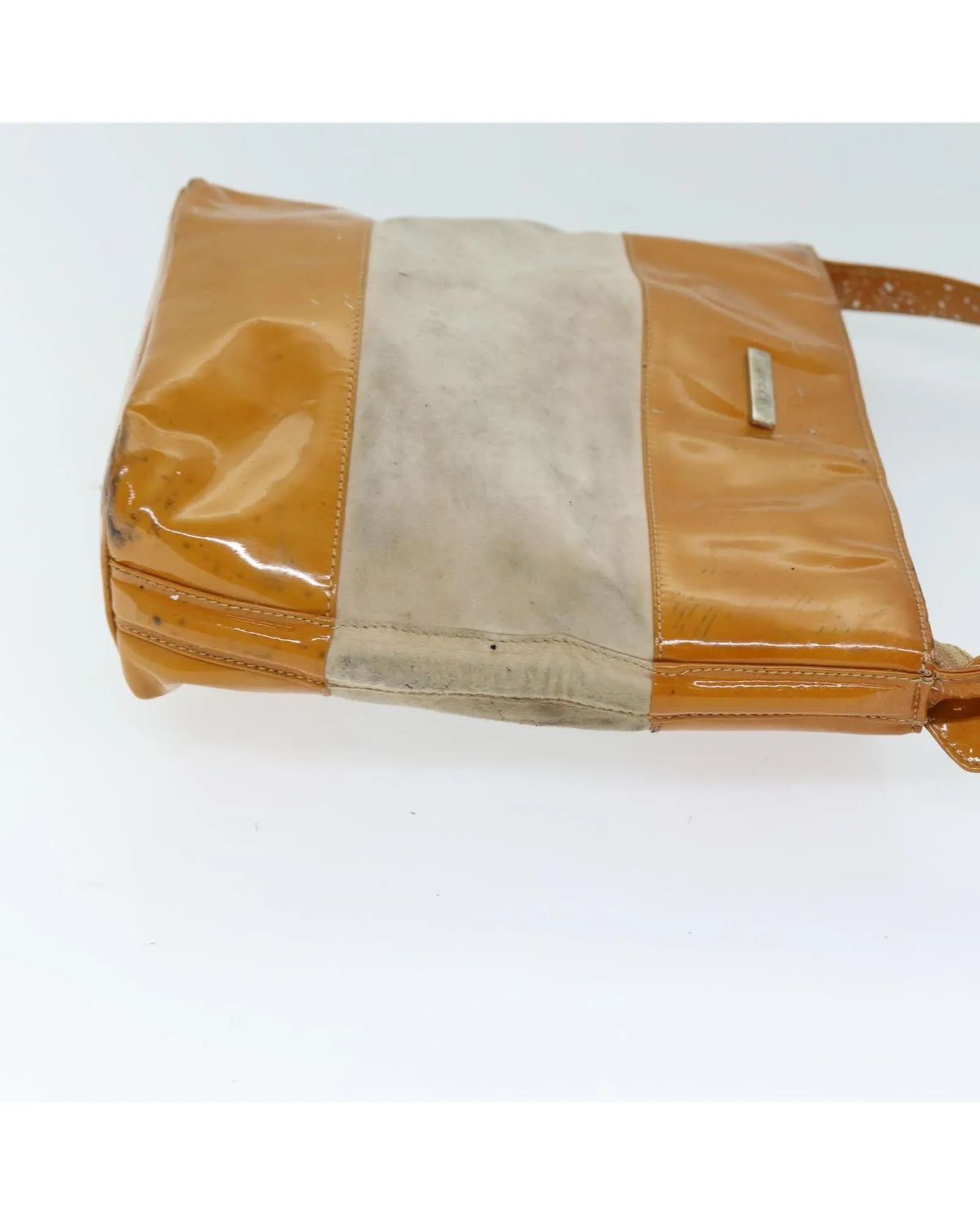Orange Patent Leather Shoulder Bag