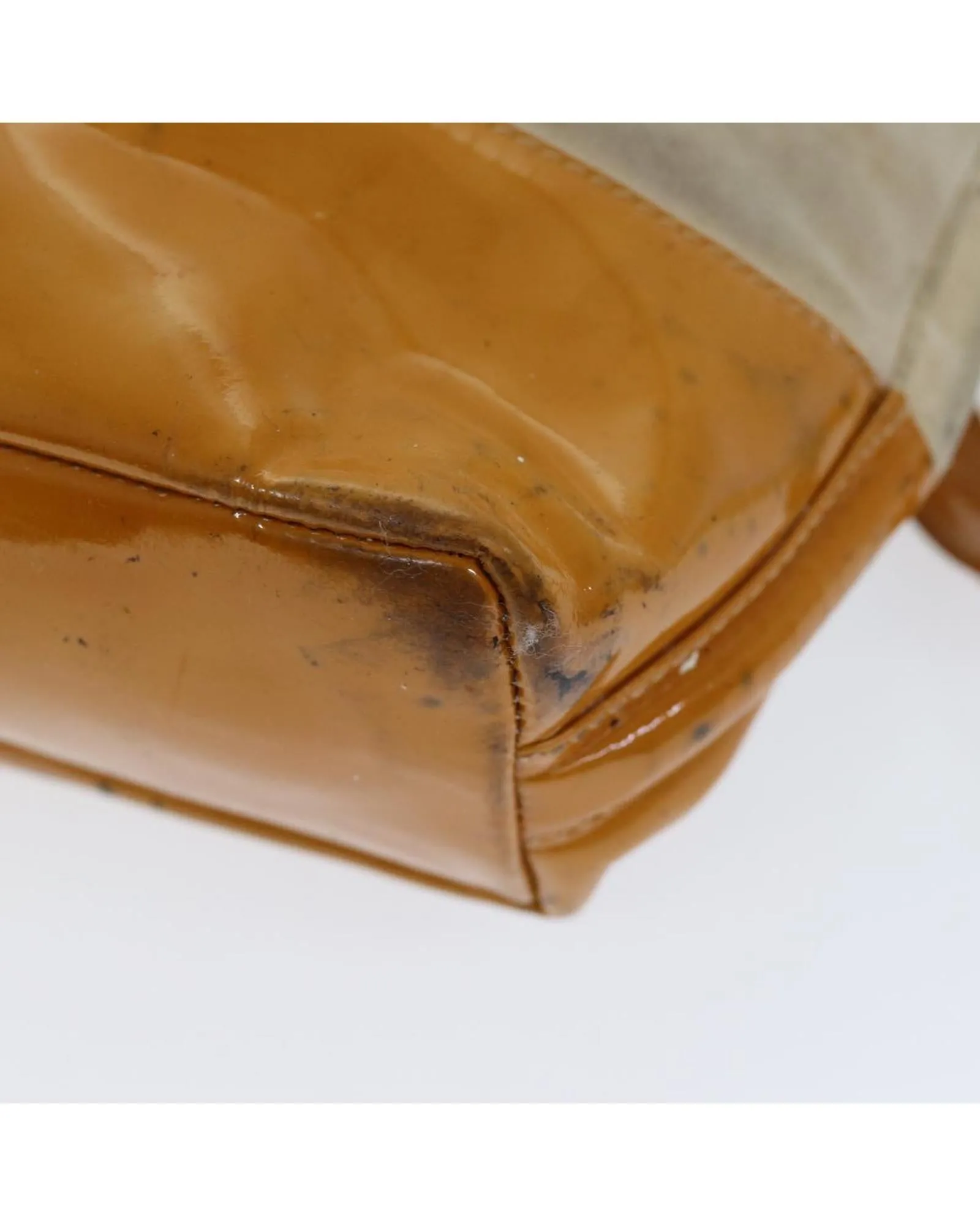 Orange Patent Leather Shoulder Bag