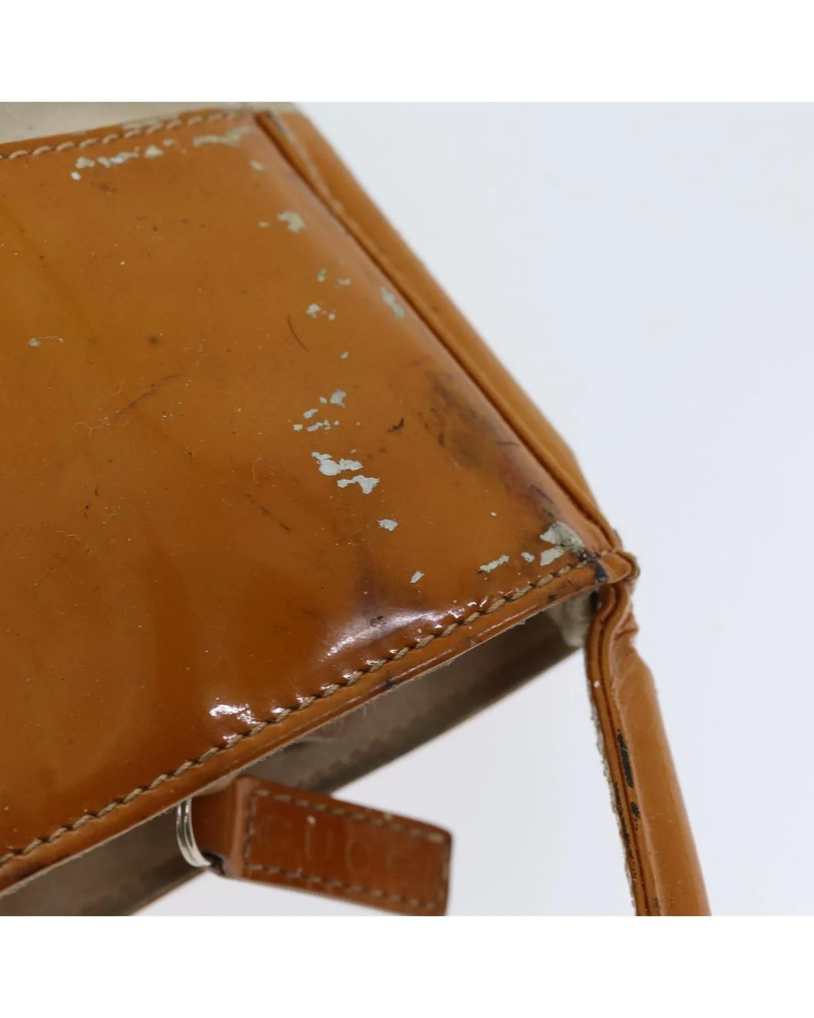 Orange Patent Leather Shoulder Bag