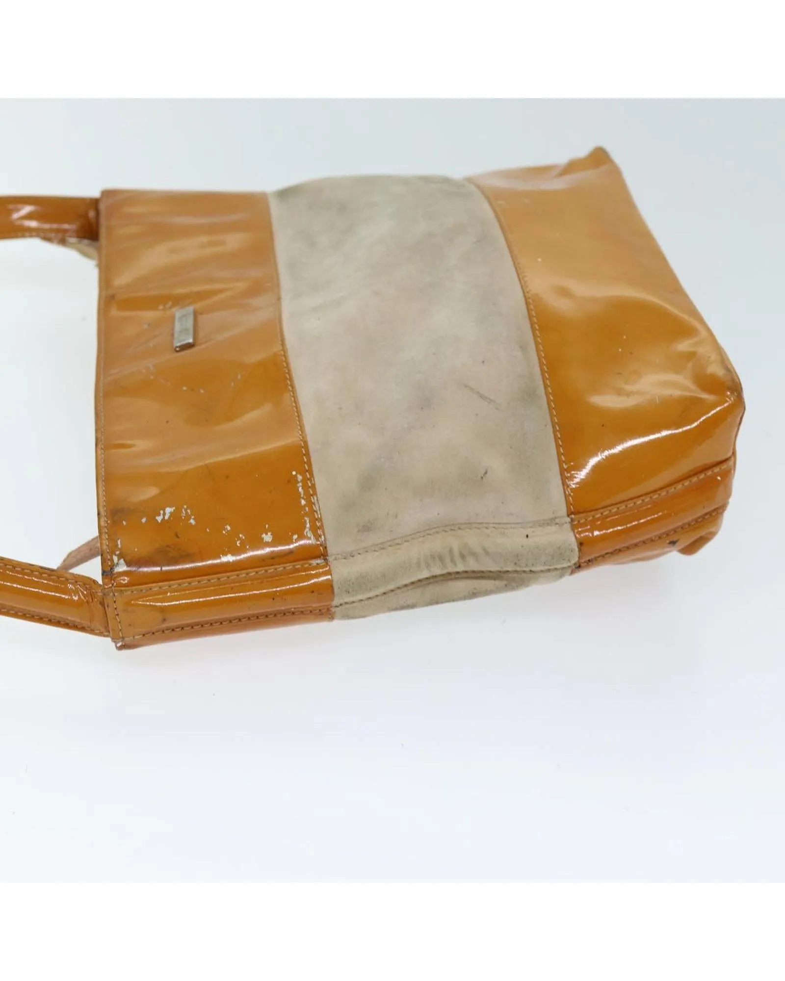 Orange Patent Leather Shoulder Bag