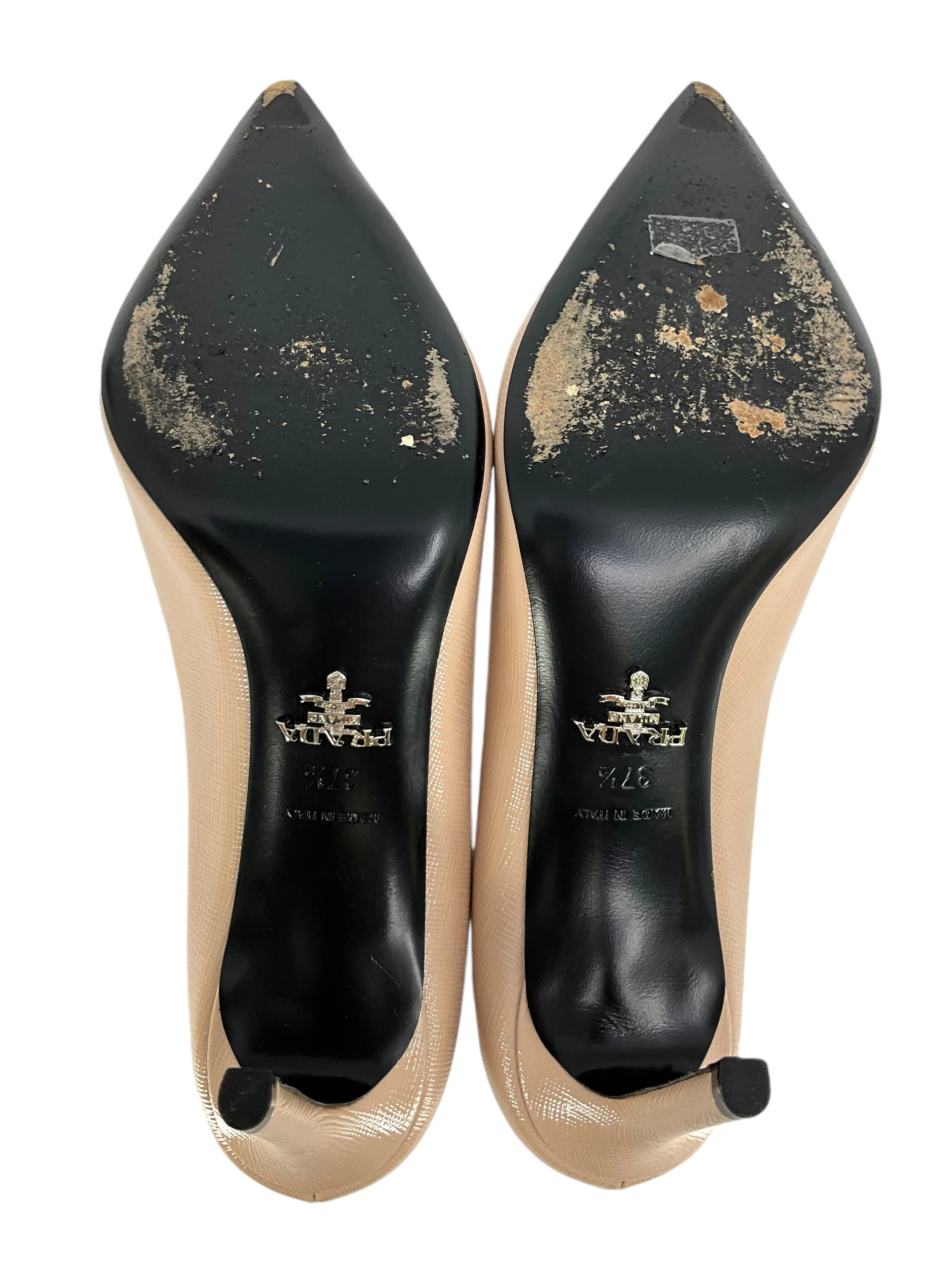 PRADA Saffiano Leather Point Toe Pumps Size 7.5