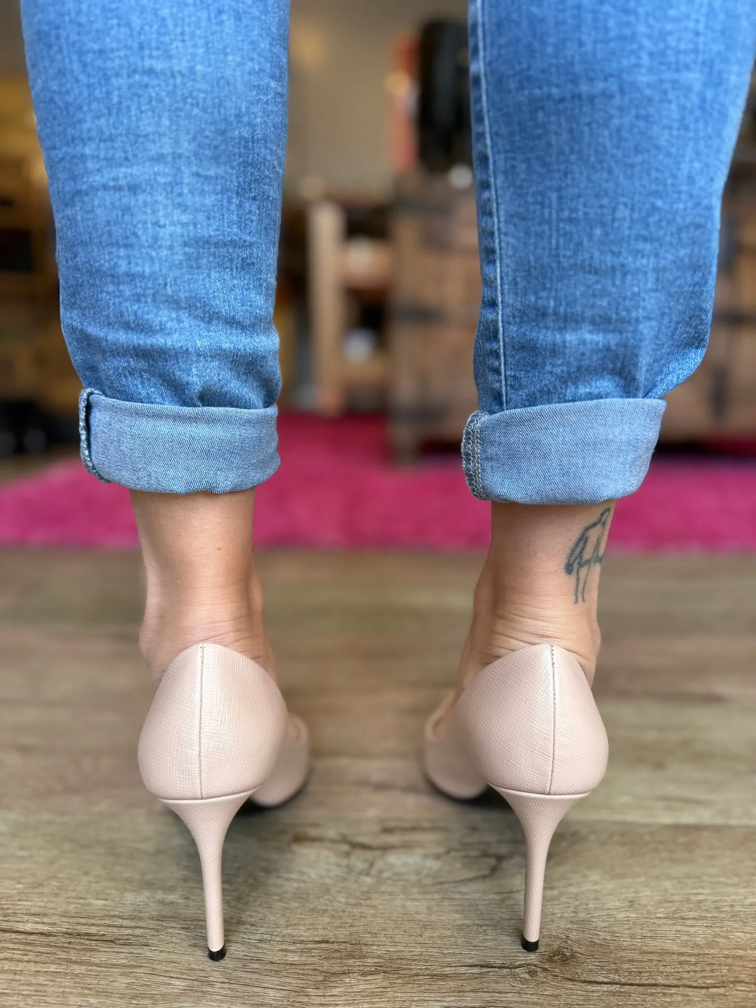 PRADA Saffiano Leather Point Toe Pumps Size 7.5