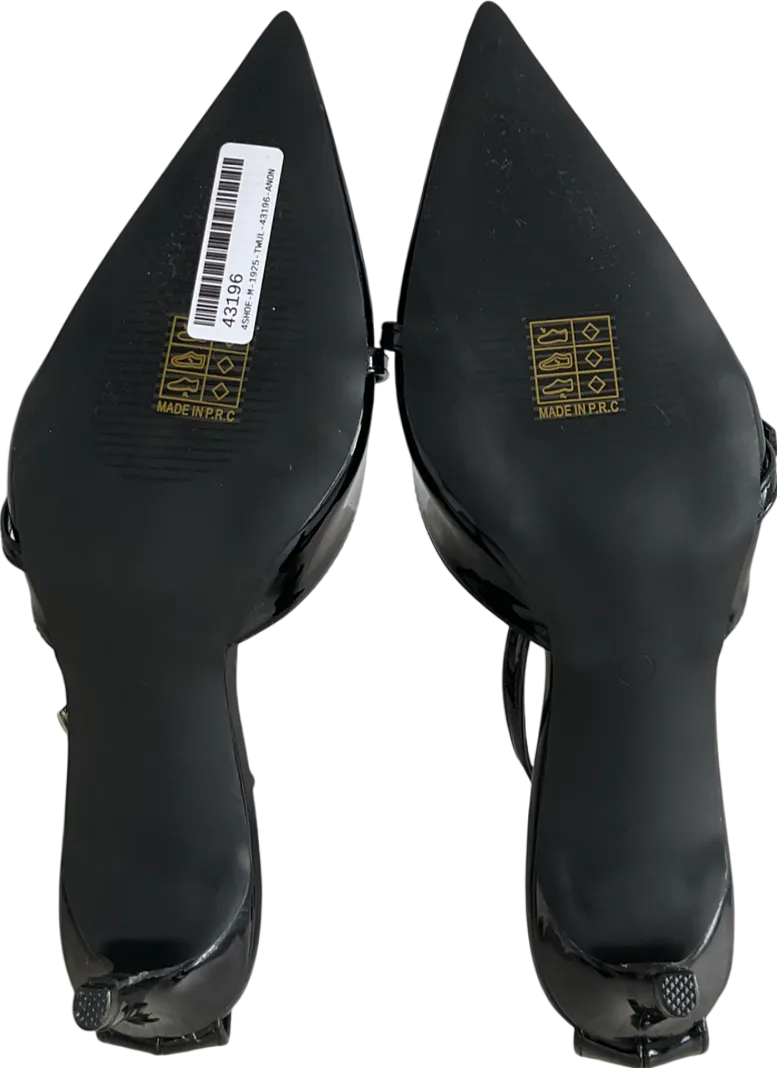 Stephan Black Varnish Pumps With Cross Straps UK 7 EU 40 👠