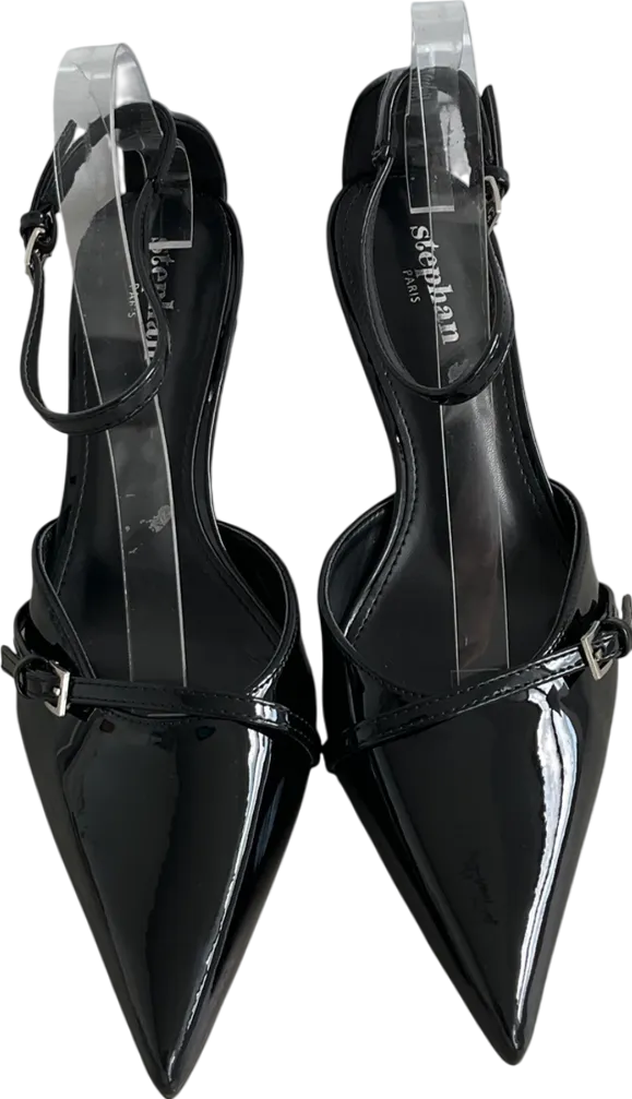 Stephan Black Varnish Pumps With Cross Straps UK 7 EU 40 👠