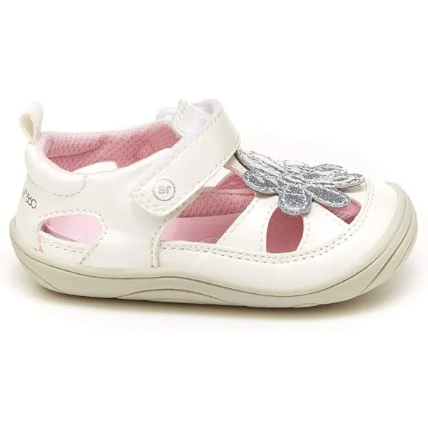 Stride Rite Alicia Baby Toddler Girls White Sandals (Machine Washable)