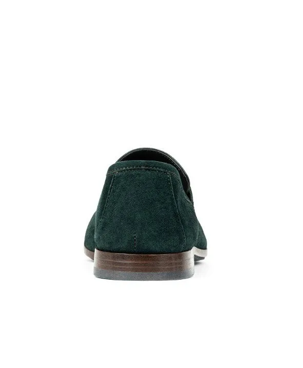Suede Loafer with Metal Bit - Emerald