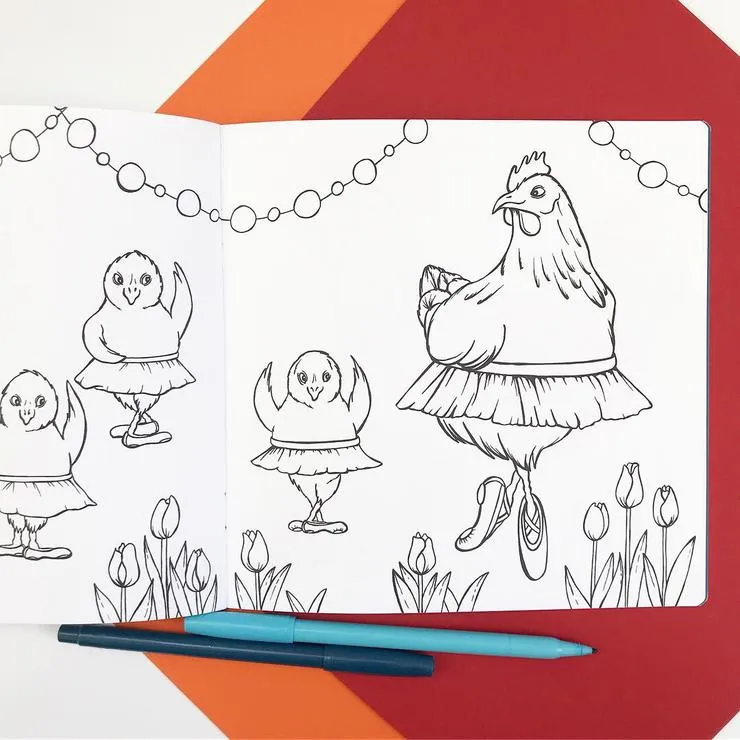 The Fashionable Hens, Coloring Book