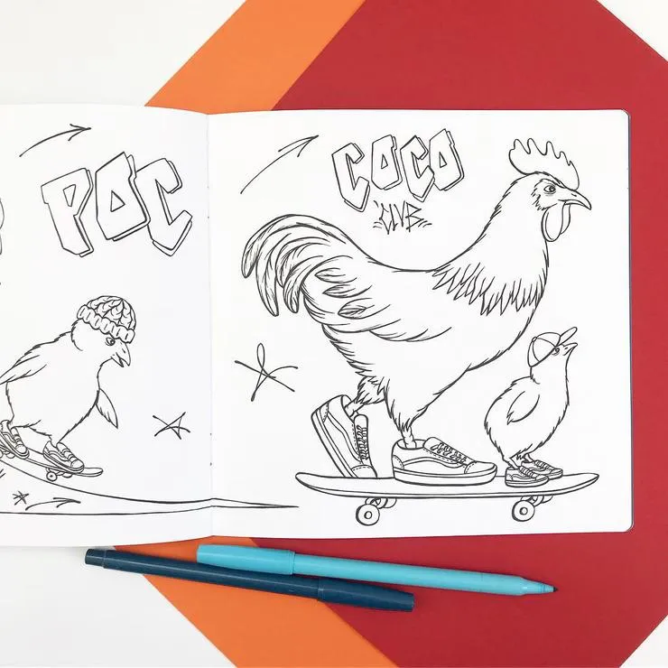 The Fashionable Hens, Coloring Book