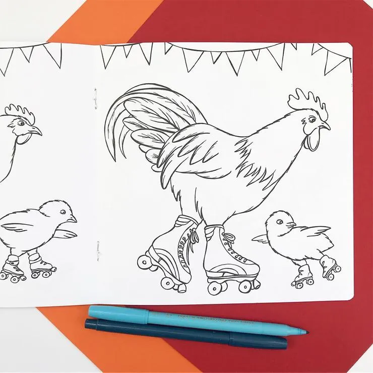 The Fashionable Hens, Coloring Book
