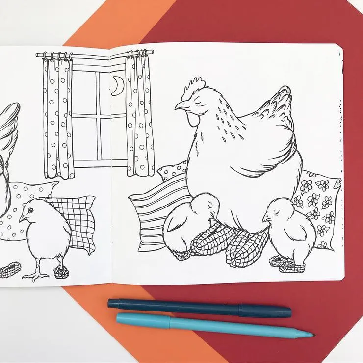 The Fashionable Hens, Coloring Book