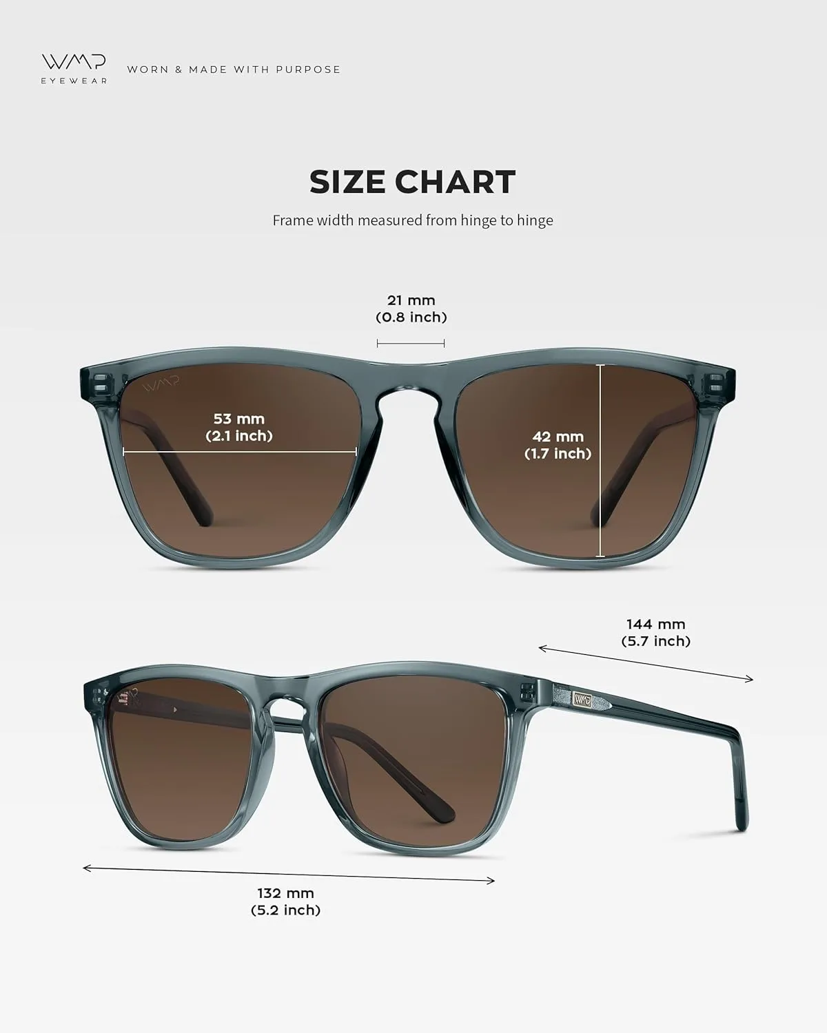 WearMe Pro - Polarized Lens Square Modern Sunglasses for Men