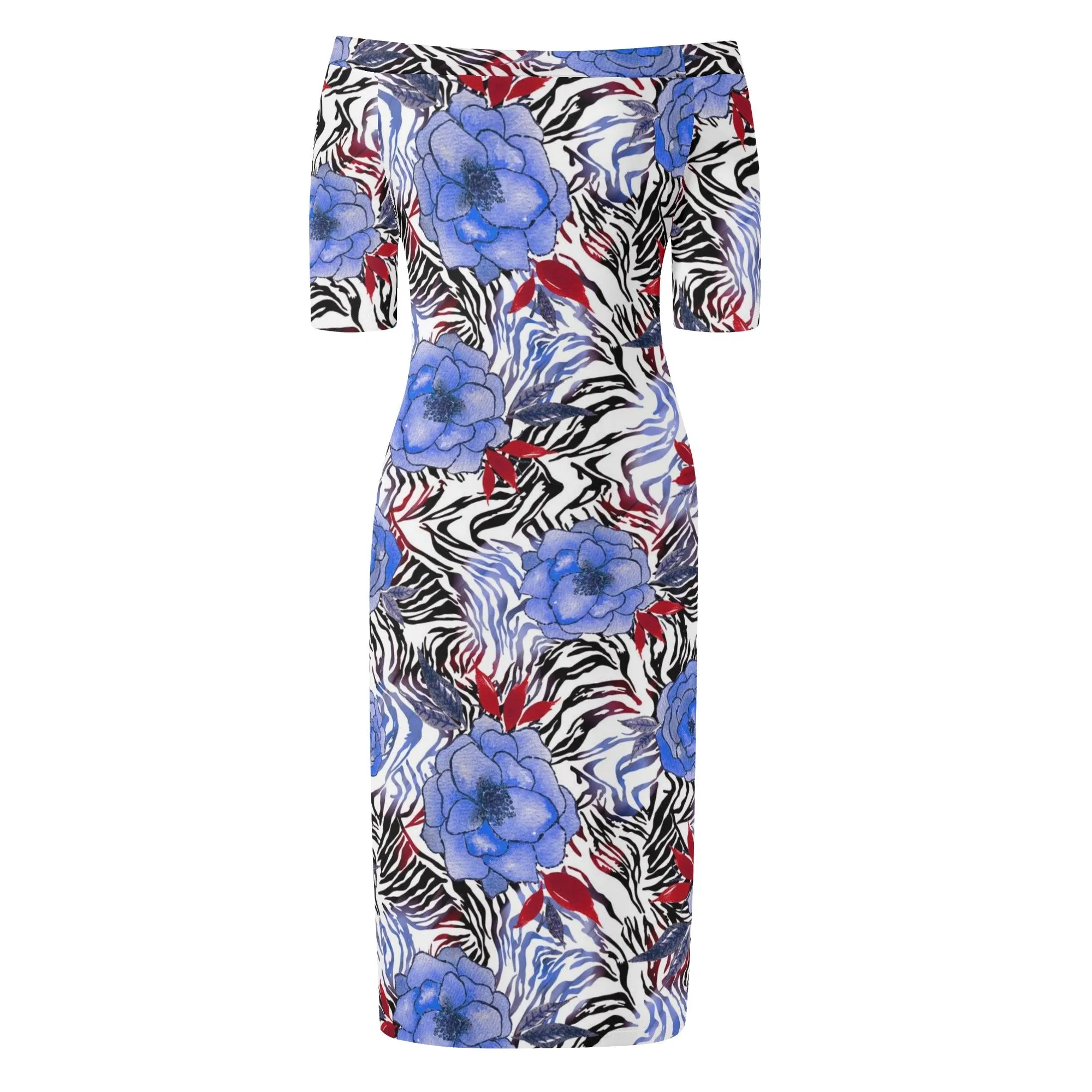 Womens Off The Shoulder Office Lady Dress
