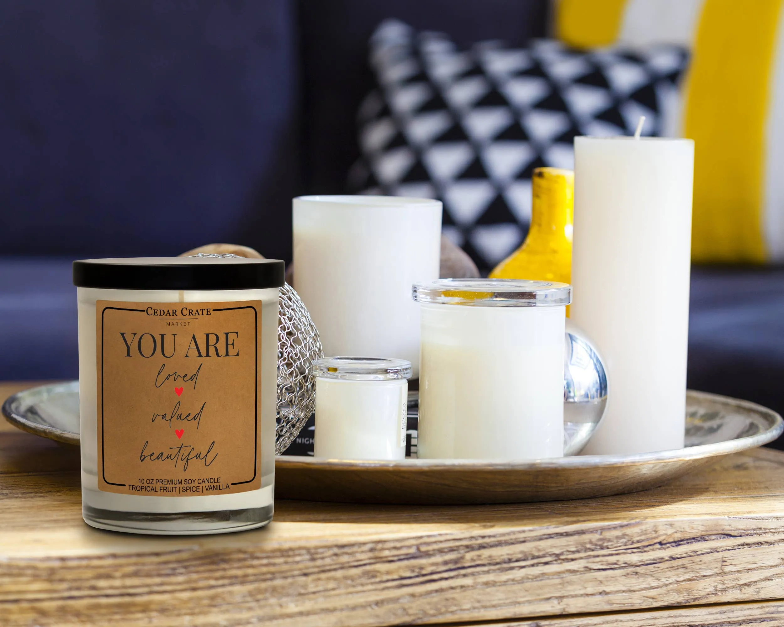 You Are Loved Valued Beautiful | Tropical Fruit Temptations | Soy Candle